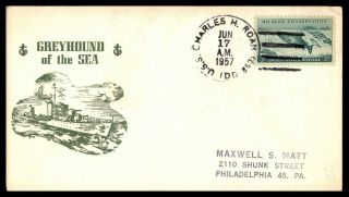 Mayfairstamps Pennsylvania 1957 Us Naval Uss Charles H Roan Greyhound Of The Sea