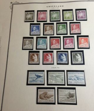 Greenland Mnh Complete Sets On Album Page Scott Numbers 48//75