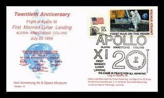 Dr Jim Stamps Us Apollo 11 20 Years Neil Armstrong Space Museum Cover Air Mail
