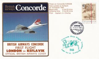 (28677) Gb Cover Concorde 1st Flight London Keflavik 1984