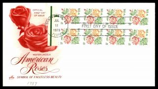 Mayfairstamps Us Fdc 1973 American Roses Block Art Craft First Day Cover Wwb_627