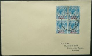 Bma Malaya Kgvi June 1948 Postal Cover With 60c Rate From Bentong To England