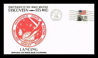 Dr Jim Stamps Us Space Shuttle Discovery Sts 41d Landing Event Cover 1984