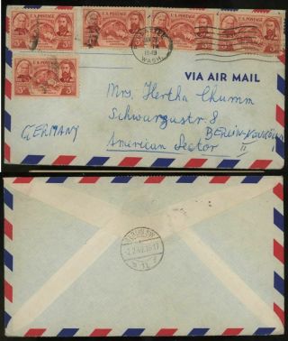 Wa 1949 Airmail Cover Seattle Berlin Airlift Germany 3c Oregon X5