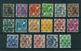Germany 1948 B/a Zone Overprinted Full Set Of Stamps.  Sg A53 - A69.