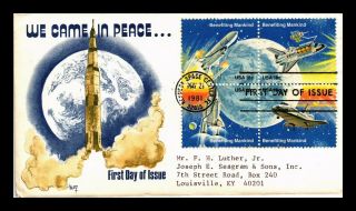 Dr Jim Stamps Us We Came In Peace Marg Cachet Space Combo First Day Cover