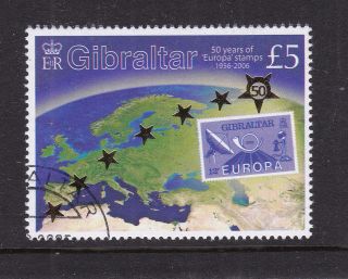 Gibraltar 2005 Cto Full Set 1v 50th Anniversary Of Europa £5 Stamps Sg 1143