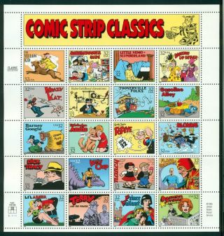 Comic Strip Classics Sheet Of 20 32¢ Stamps Scott 3000 Vf Nh - Stuart Katz