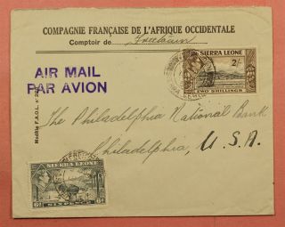 1950 Sierra Leone 180 182 Freetown Airmail To Usa