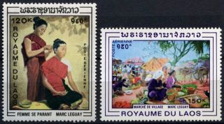 Laos 1969 Sg 277 - 8 Paintings Mnh Set D58941