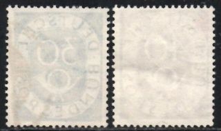 (Ref - 11583) Germany 1951 - 52 Posthorn Issues 30pf,  40pf SG.  1054/1055 2
