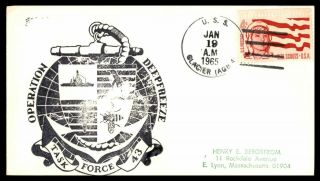 Mayfairstamps Us Naval 1965 Operation Deep Freeze Uss Glacier Cover Wwb81717