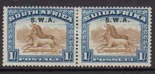 South West Africa: 1927/30 1/ - Brown & Blue (sg 64) - Mounted