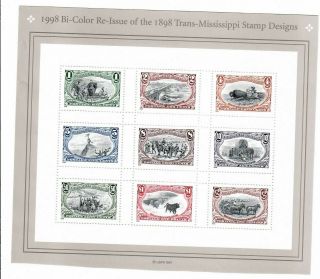 Usa 3209 Mnh,  Re - Issue Of Trans - Mississippi Face Value $3.  80 1998