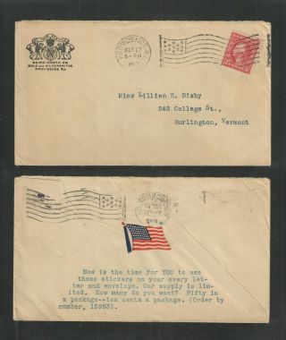 1917 Baird - North Co Providence Ri Ww I Patriotic 2 Sided Advertising Cover
