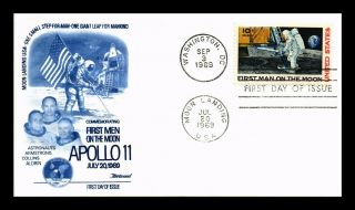 Dr Jim Stamps Us Apollo 11 Men On The Moon Air Mail First Day Cover C76