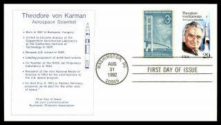 Mayfairstamps Us Fdc 1992 Theodore Von Karman Aerospace Scientist Space Washingt