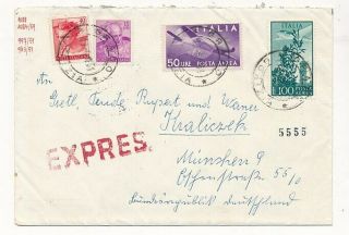 D005230 Express Cover Italy 19.  06.  1961 To Munchen Germany