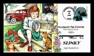 Us Collins Hand Colored Cover Slinky Toy Craze 1940s Celebrate Century Fdc