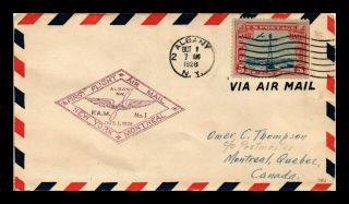 Dr Jim Stamps Us Albany York Fam 1 First Flight Air Mail Cover Montreal