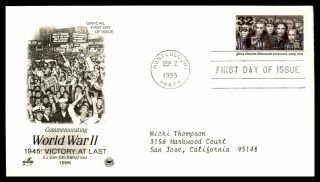 Mayfairstamps 1995 Us Fdc Art Craft Wwii Victory At Last First Day Cover Wwb8961