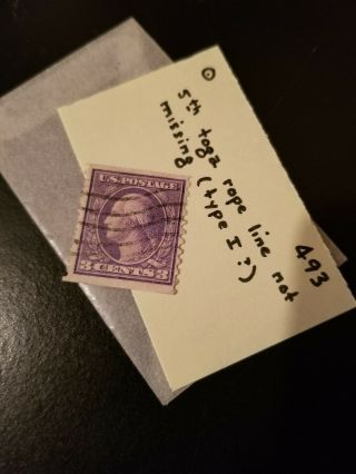 Rare 1911 George Washington 3 Cents Deep Violet Coil Stamp (scott 389)