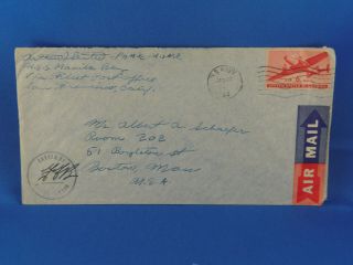 Usa Cover 1944 Us Navy Uss Manila Bay With Naval Censor To Boston (n6/60)