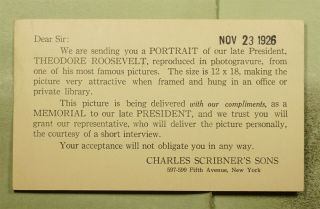 Dr Who 1926 Boston Ma Postal Card Advertising Roosevelt Photogravure E69869