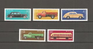Ussr 1976.  Russian Cars.  Mnh.  Автомобили.  Сол.  4578 - 4582.  (5 Stamps)