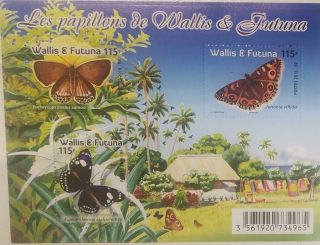 L) 2016 Wallis & Futuna,  The Butterflies,  Nature,  Palm,  Tree,  House,  Mnh,  S/s