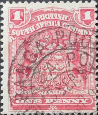 Rhodesia 1898 1d With Sebanga Poort (dc) Postmark