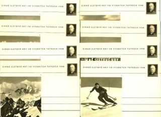 Czechoslovakia,  Winter Games In The High Tatras 8 Pictorial Postcards,  Full Set