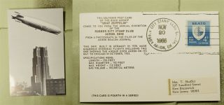 Dr Who 1966 Akron Oh Rubber City Stamp Club Expo Graf Zeppelin Postcard E69538