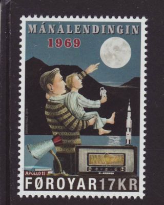 Faroe Islands 2019 Mnh - The Moon Landing 1969 - Set Of 1 Stamp
