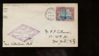 Us Ffc First Flight Cover 1928 Fam 1 Nyc To Montreal,  Canada With Backstamp
