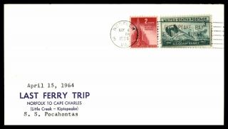 Mayfairstamps Us 1964 Norfolk To Cape Charles Last Ferry Trip Ss Pocahontas Ship