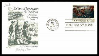 Mayfairstamps Us Fdc 1975 Battls Of Lexington And Concord Artmaster First Day Co