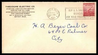 Mayfairstamps Us Ad 1941 Theodore Electric Co.  Detroit To Ha Beyer Coal Co.  Mich