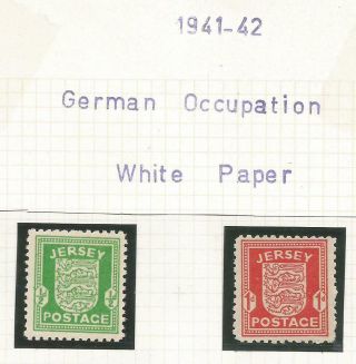 British Jersey Stamps Breaking Old Album 1941 - 42 German Occupation Nh (k936