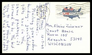 Mayfairstamps Us 1964 Warren To Kenosha Massachusetts Card Wwb_69869