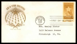 Mayfairstamps Us Fdc 1948 Washington Dc Gold Star Mothers First Day Cover Wwb712