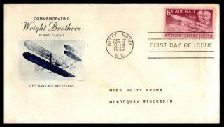 Mayfairstamps Us Fdc 1949 North Carolina Wright Brothers First Flight First Day