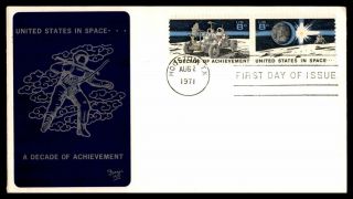 Mayfairstamps Us Fdc 1971 Texas Decade Of Achievement Metal First Day Cover Wwb7