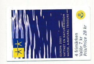 D004219 Europa Cept 2001 Water Booklet Mnh Sweden