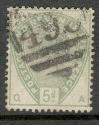 Queen Victoria - Sg 193 - 5d.  Dull Green - Letters Q A - (£225.  00)