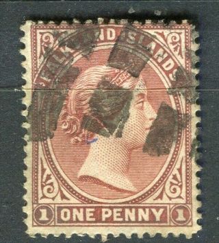 Falklands; 1890s Early Classic Qv Issue 1d.  Value