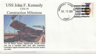 Uss John F.  Kennedy Cvn 79 Construction Milestone (bow) 2019 Cachet By Hoffner