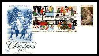 Mayfairstamps Us Fdc 1982 Christmas Seasons Greetings Combo Art Craft First Day