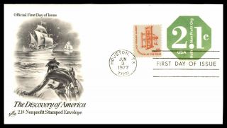 Mayfairstamps Us Fdc 1977 The Discovery Of America Ships Art Craft First Day Cov