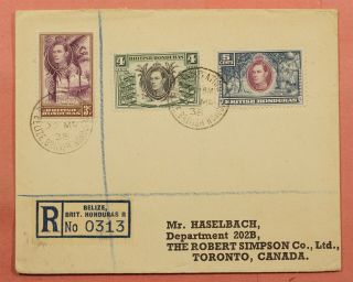 1938 British Honduras Belize Registered To Canada